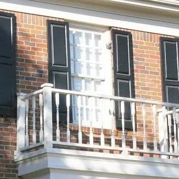 Close-up of painted panel shutter finish